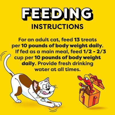Birthday Lobster and Beef Flavor Crunchy Soft Treats for Cats - Complete and Balanced Nutrition for Adult Cats - 6.3 oz Pouch