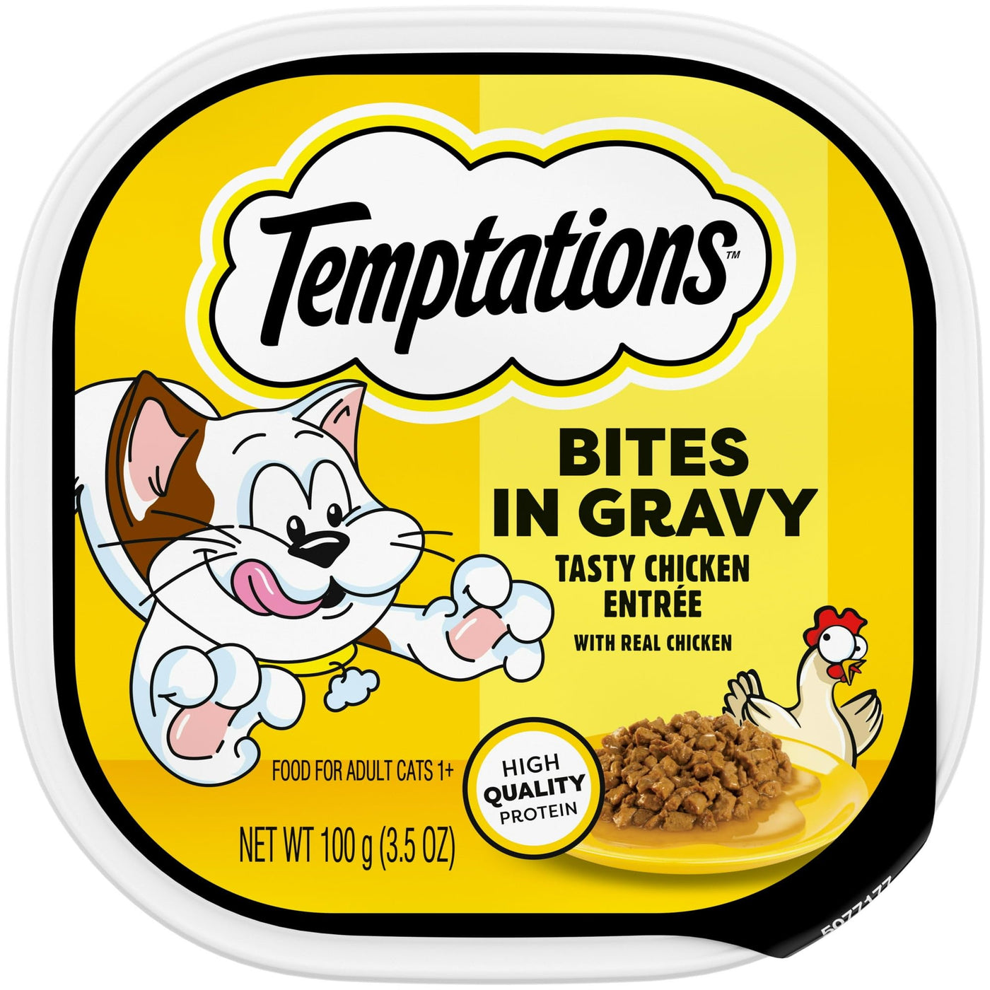 (12 Pack) Tasty Chicken Flavor Bites in Gravy Wet Cat Food - Added Vitamins and Minerals to Help Support Immune Health - 3.5 oz. Tray