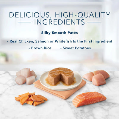 Trase A Tastefuls Natural Pate Wet Cat Food Variety Pack, Salmon, Chicken, Ocean Fish & Tuna Entrees 3-oz Cans (12 Count - 4 of Each Flavor)