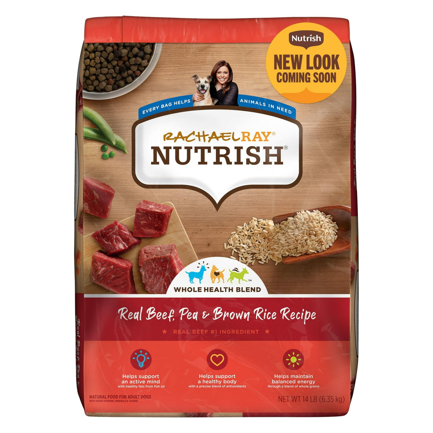 Trase A Real Beef, Pea & Brown Rice Recipe Dry Dog Food - Natural Dry Dog Food for Adult Dogs with Added Vitamins, Minerals and Taurine - 14 lb. Bag