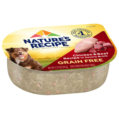 Trase A (4 Pack) Grain Free Chicken & Beef Recipe in Savory Broth Wet Dog Food - 2.75 oz. Cup - Includes Natural Ingredients with Added Vitamins, Minerals and Nutrients