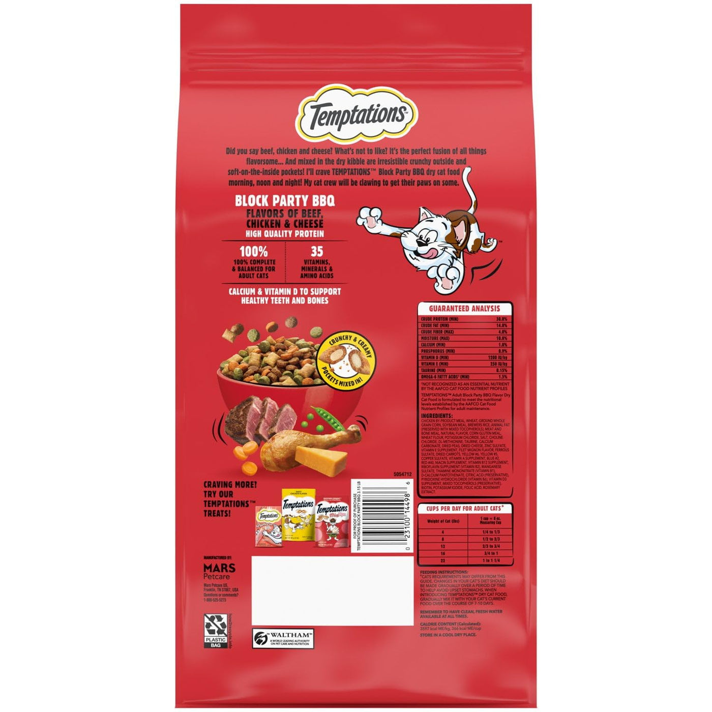 Trase A Block Party BBQ Adult Dry Cat Food - Made with Protein - Support Strong and Healthy Muscles - 35 Vitamins, Minerals, and Amino Acids - 3.15 Lb Bag