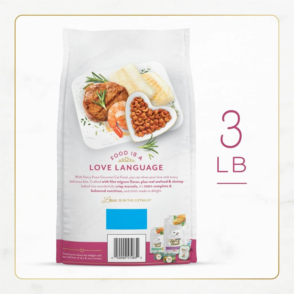 Trase A Indoor Dry Cat Food, Filet Mignon Flavor with Real Shrimp and Seafood, 3 lb Bag