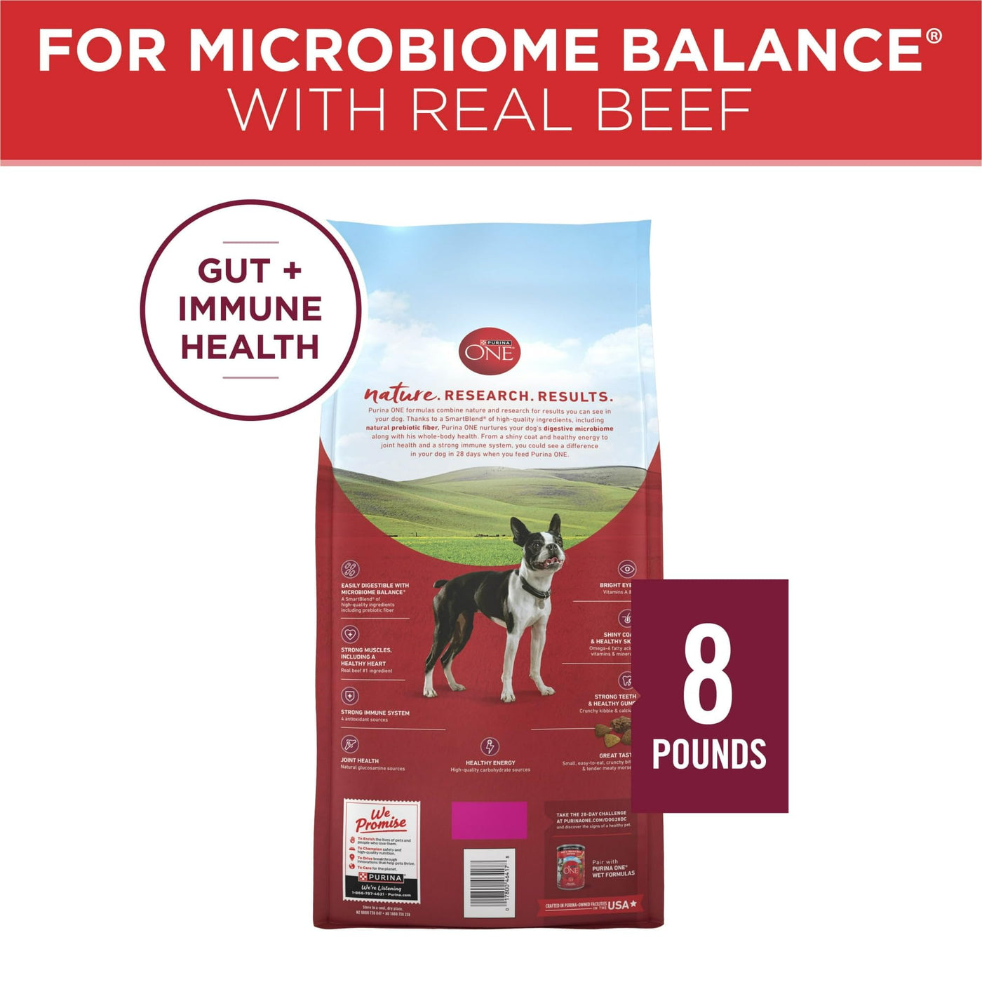 Trase A Small Bites Dry Dog Food for Adult Dogs with Added Vitamins & Minerals - High Protein Beef & Rice - Supports Healthy Skin and Coat for Dogs - 8 lb Bag