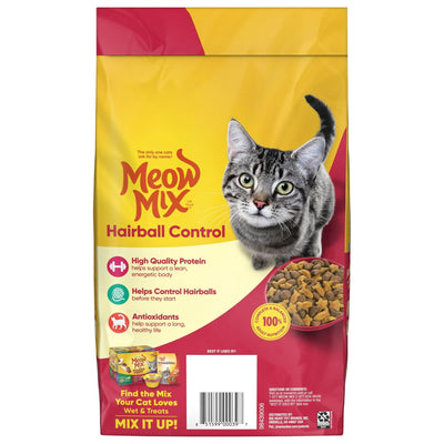 Hairball Control Dry Cat Food - Made with The Delicious Flavors of Chicken, Turkey, Salmon and Ocean Fish - Complete and Balanced Nutrition for Adult Cats - 3.15 Pound Bag