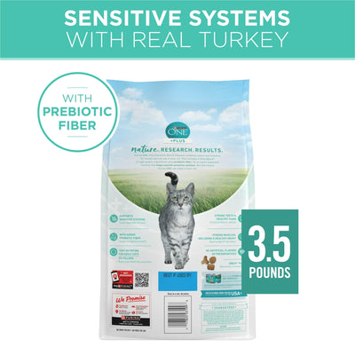 Sensitive Skin & Stomach Dry Cat Food, Turkey - Dry Food for Cats Supports Strong Teeth and Healthy Gums - Easily Digestible Formula for Cats - 3.5 lb Bag