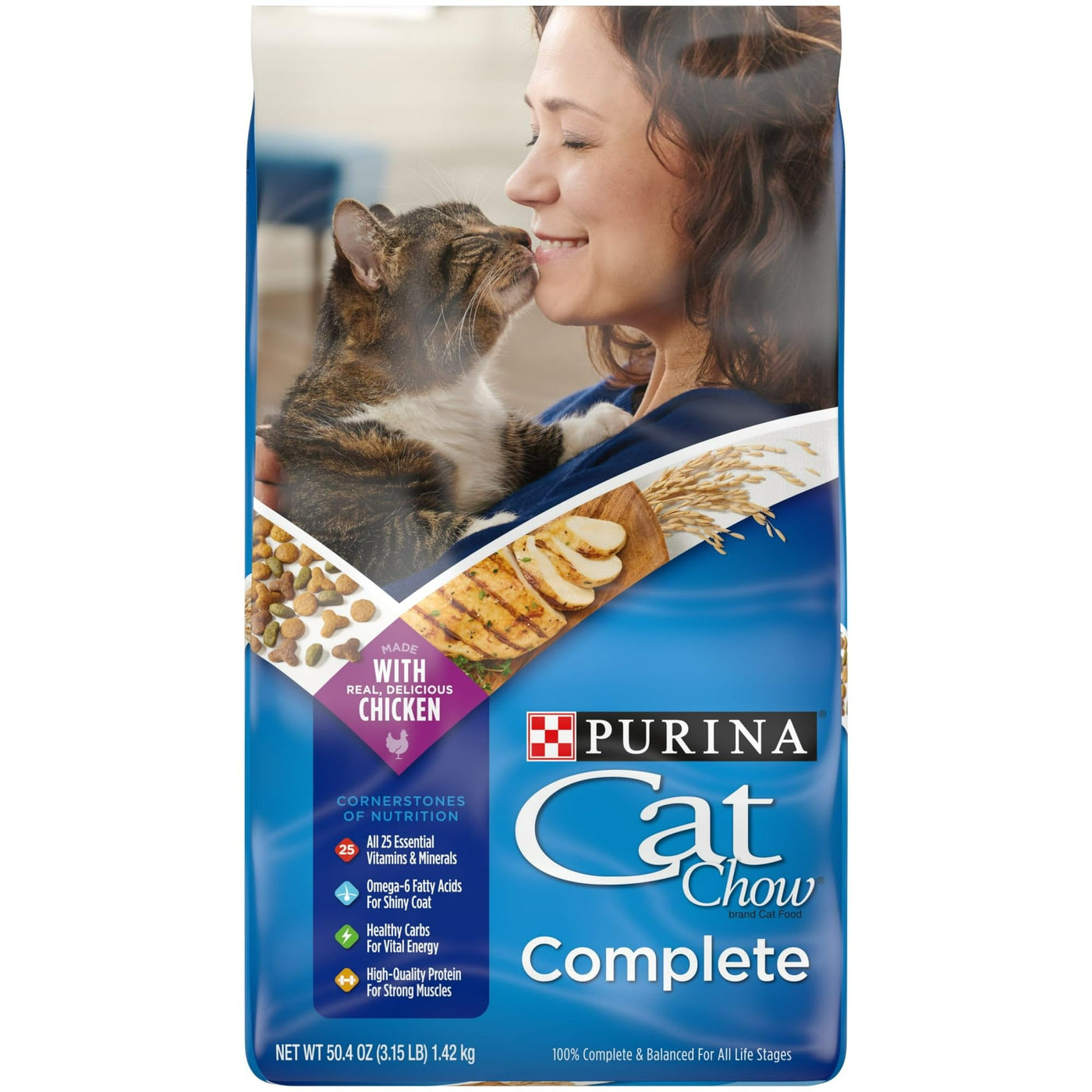 Trase A Dry Cat Food for Cats of All Ages - Farm Raised Chicken - High in Protein - Complete Cat Food Kibble - 25 Essential Vitamins and Minerals to Support Overall Health - 3.15 lb Bag