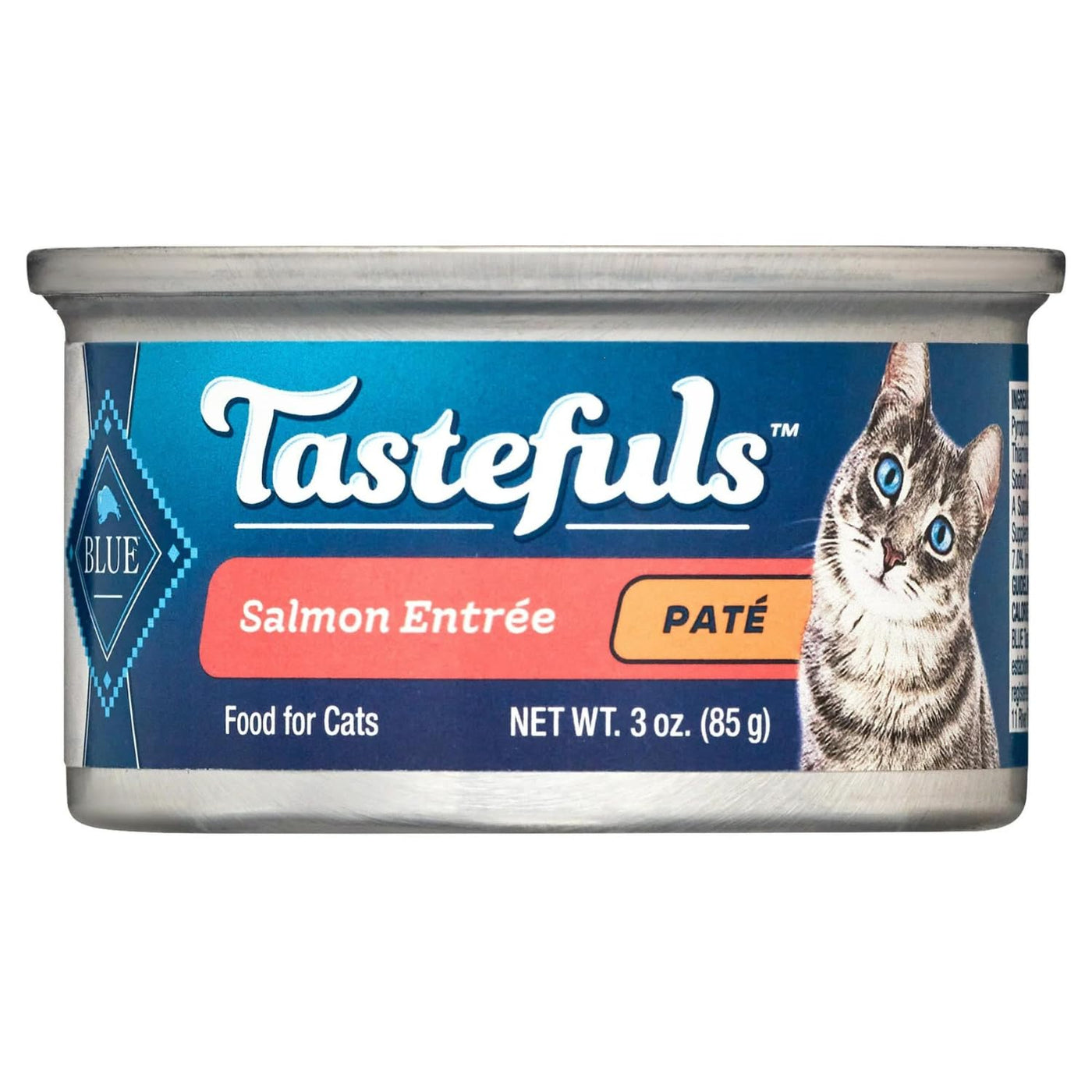 Trase A Tastefuls Natural Pate Wet Cat Food Variety Pack, Salmon, Chicken, Ocean Fish & Tuna Entrees 3-oz Cans (12 Count - 4 of Each Flavor)