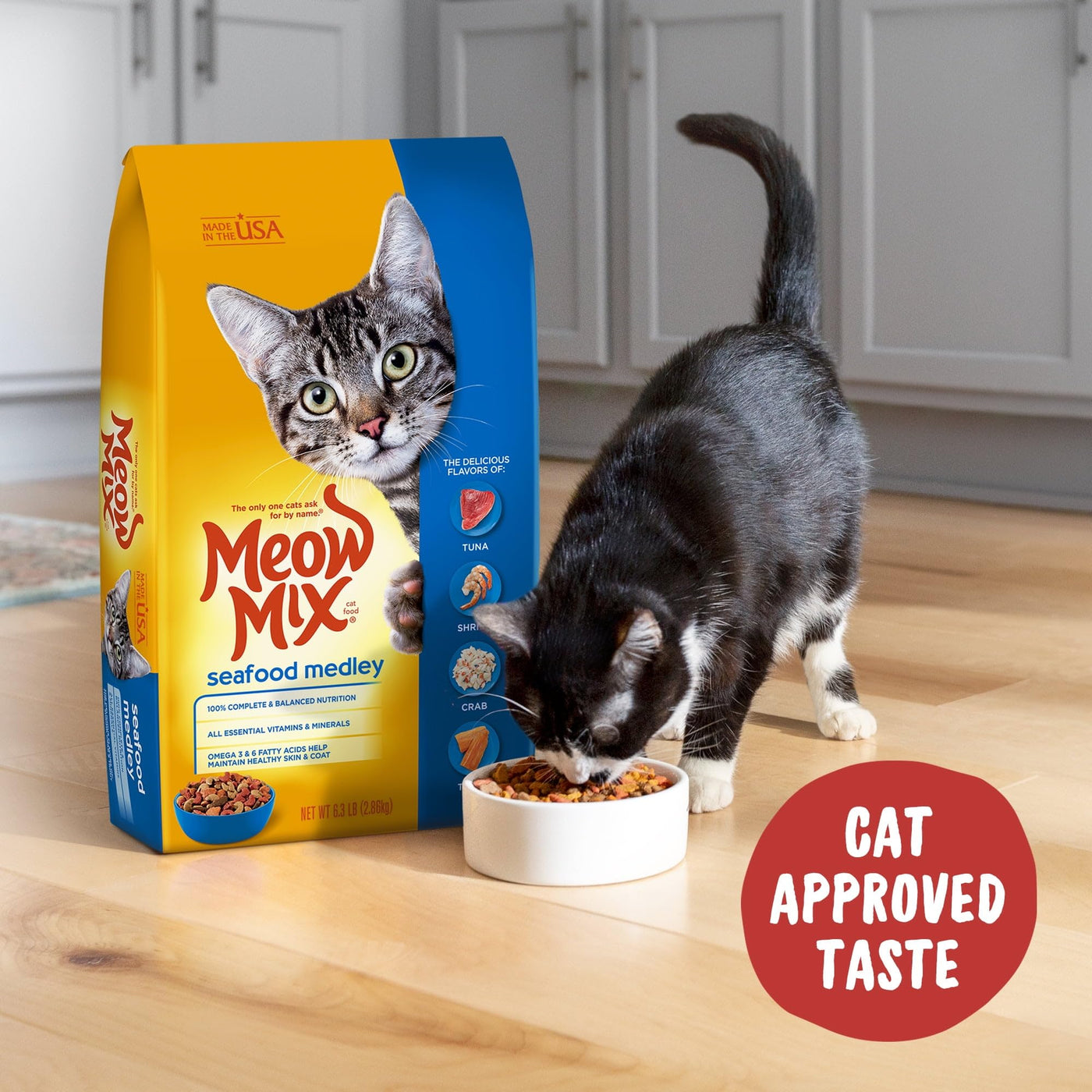 Trase A Seafood Medley Dry Cat Food - High in Protein - Support Strong, Healthy Muscles - 40 Essential Vitamins, Minerals, Amino Acids and Fatty Acids - 3.15 Pound Bag