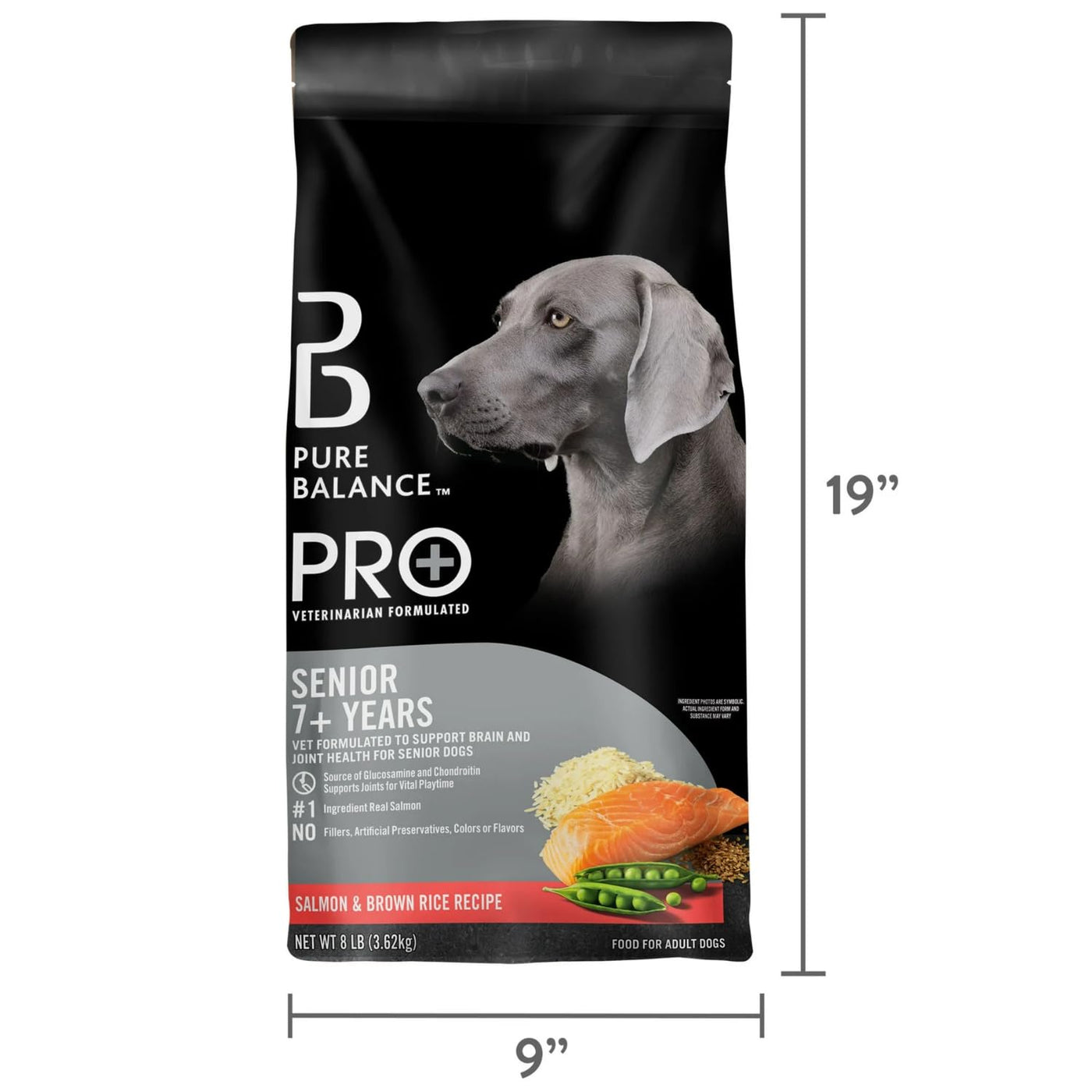 Trase A Pro+ Senior Salmon & Brown Rice Recipe Dry Dog Food, Real Salmon is The First Ingredient, 8 lbs
