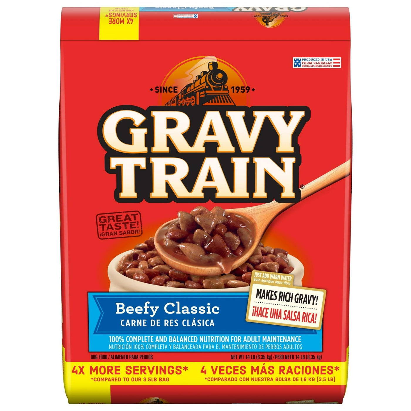 Trase A Beefy Classic Dry Dog Food - Essential Vitamins and Minerals for Healthy, Active Lives - Complete and Balanced Nutrition for Adult Dogs - 14 Lb. Bag