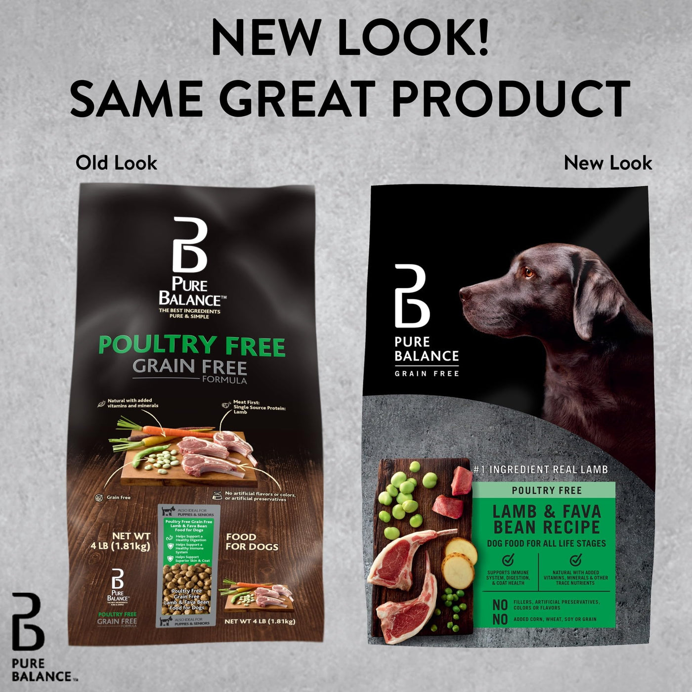 Grain-Free Dry Dog Food - Poultry Free Lamb and Fava Bean Recipe - Supports Immune System, Digestion, and Coat Health - No Corn, Wheat, Grain, or Soy Ingredients - 4 lbs