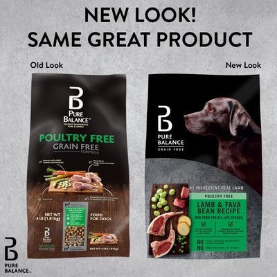 Grain-Free Dry Dog Food - Poultry Free Lamb and Fava Bean Recipe - Supports Immune System, Digestion, and Coat Health - No Corn, Wheat, Grain, or Soy Ingredients - 4 lbs