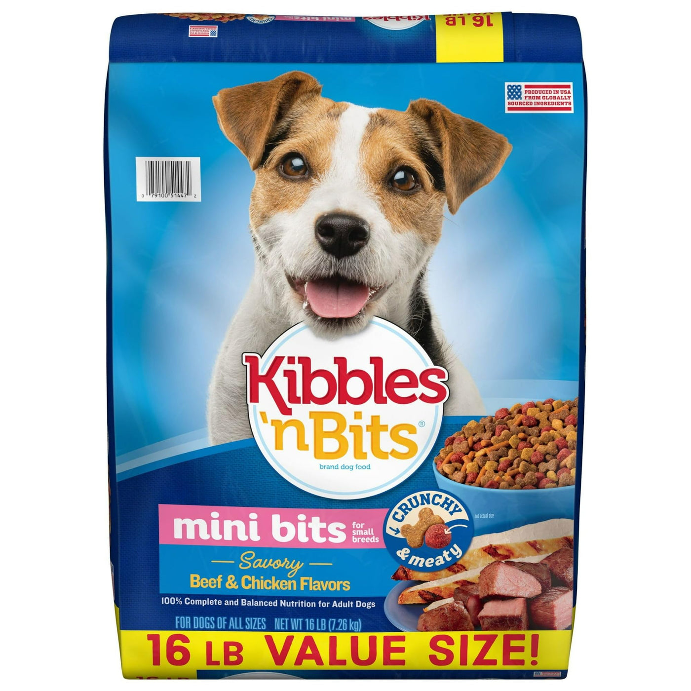 Trase A Mini Bits Small Breed Savory Beef & Chicken Flavors Dry Dog Food - Complete and Balanced Nutrition for Adult Dogs 16 lb Bag