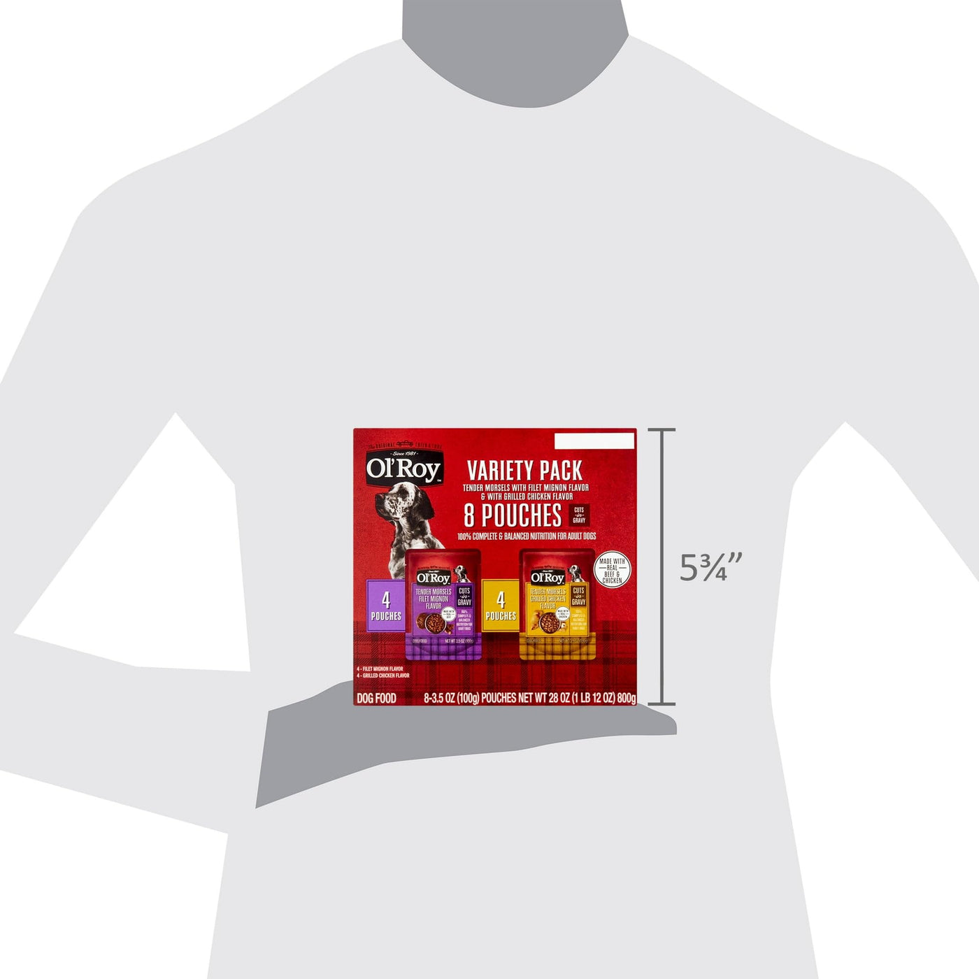 Cuts in Gravy Wet Dog Food Variety Pack - Tender Morsels Filet Mignon Flavor and Tender Morsels Grilled Chicken Flavor - 3.5 oz (8 Pack)