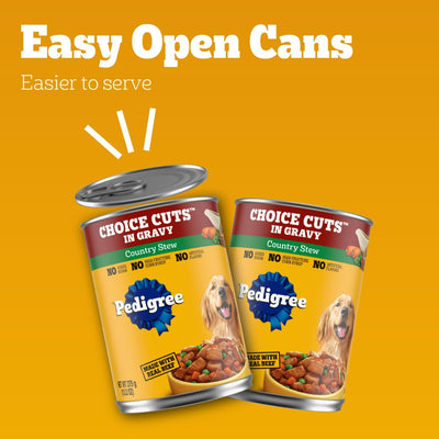 Trase A (6 Pack) Choice Cuts in Gravy Adult Canned Wet Dog Food, Country Stew - 13.2 Oz. Can