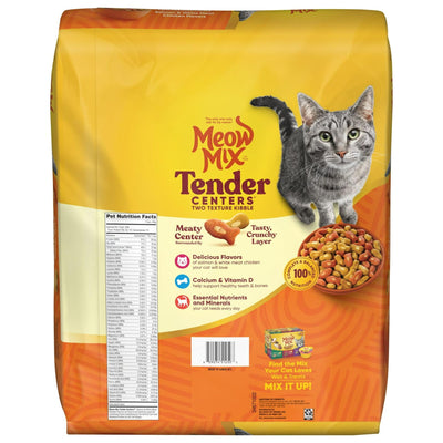 Tender Centers Dry Cat Food - Salmon & White Meat Chicken Flavors - Meaty Inside Crunchy Outside - 40 Essential Vitamins, Minerals, Amino Acids and Fatty Acids - 13.5 Pound Bag