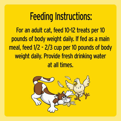 Tasty Chicken Flavor Crunchy and Soft Cat Treats - Cat Food Treats Crunchy Outside Soft Inside - 48 oz Pouch
