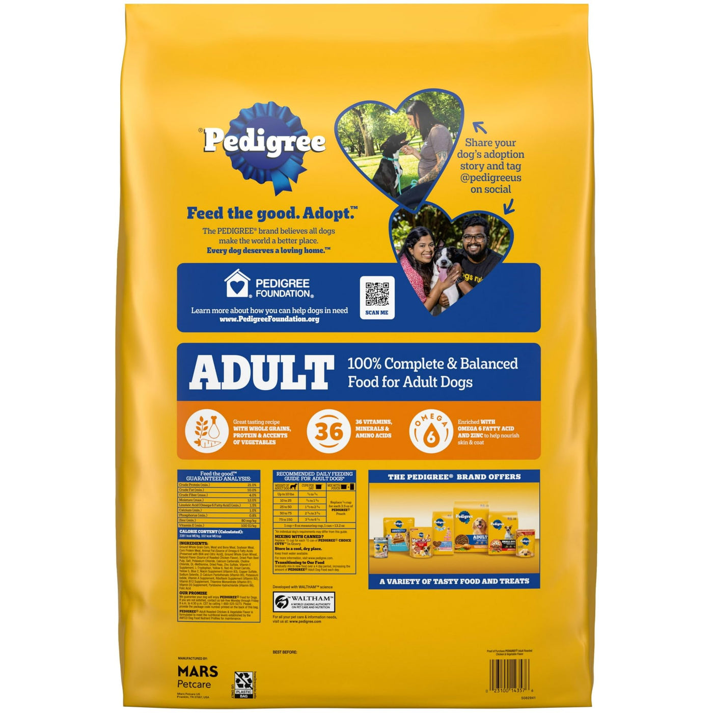 Trase A Complete Nutrition Adult Dry Dog Food Roasted Chicken - Rice & Vegetable Flavor Dog Kibble - Enriched with Omega 6 Fatty Acids - 18 lb. Bonus Bag