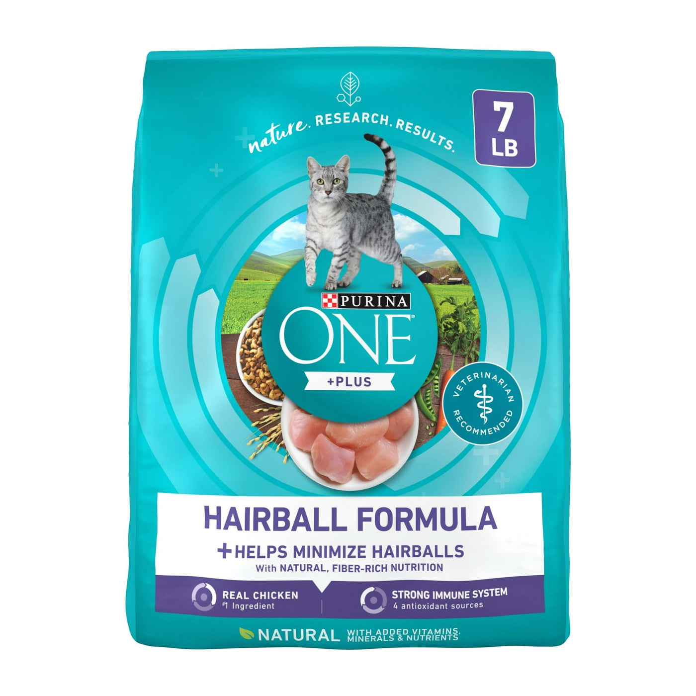 Trase A Hairball Formula Dry Cat Food, Chicken - Crunchy Cat Food Kibble Helps Support Strong Teeth and Healthy Gums - Added Vitamins, Minerals and Nutrients - 7 lb Bag