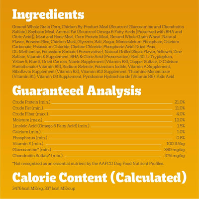 Tender Bites Chicken and Steak Dry Dog Food - Enriched with Omega 6 Fatty Acid and Zinc - Help Nourish Healthy Skin and Coat - 14 lb Bag
