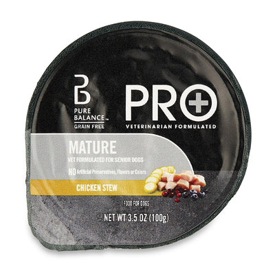 Trase A Pro+ Chicken Stew Wet Dog Food for Mature Pets, Grain Free - Made with Real Chicken - 3.5 oz Cups (12 Pack)