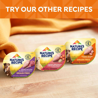 Trase A (4 Pack) Grain Free Chicken Recipe in Savory Broth Wet Dog Food - 2.75 oz. Cup - Includes Natural Ingredients with Added Vitamins, Minerals and Nutrients