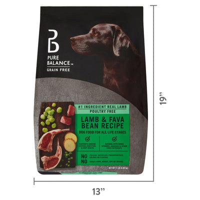 Lamb & Fava Bean Recipe Dry Dog Food for Dogs of All Life Stages - Grain Free - Supports Immune System, Digestion, and Coat Health - Natural with Added Vitamins, Minerals - 11 lbs