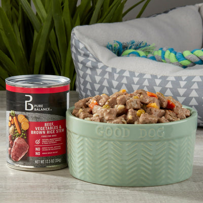 Trase A (4 Pack) Beef, Vegetable & Brown Rice Flavor Stew Wet Dog Food for Adult, Grain Free - 12.5 oz. Can - 100% Complete and Balanced for Adult Dogs