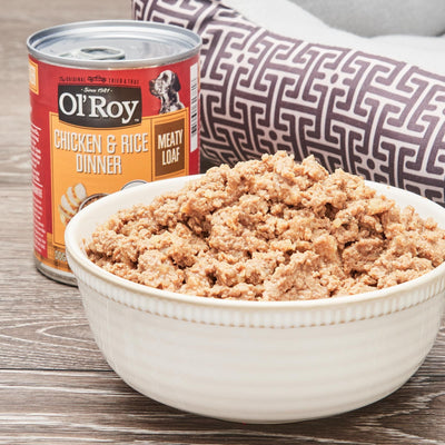 Trase A (4 Pack) Chicken & Rice Dinner Meaty Loaf Wet Dog Food - 13.2 Oz Can - 100% Complete and Balanced Nutrition for Adult Dogs