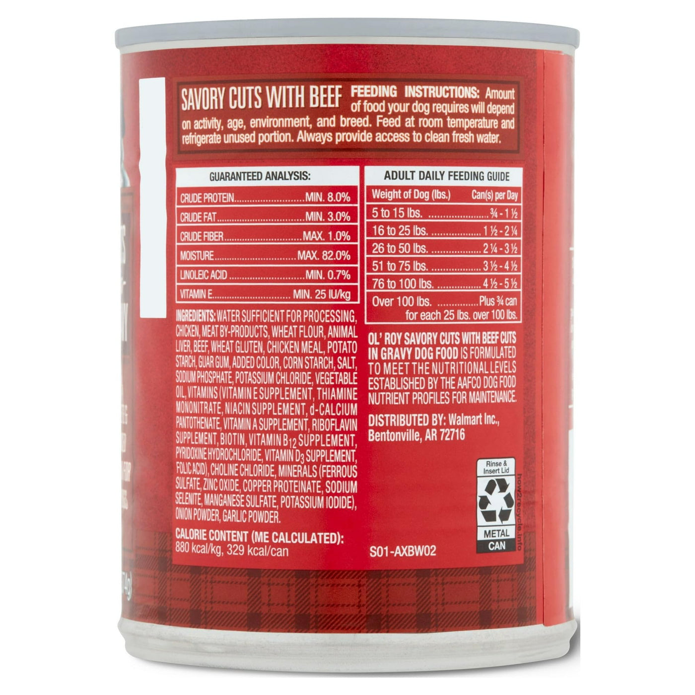 (4 Pack) Savory Cuts with Beef in Gravy Wet Dog Food - 13.2 Oz Can - 100% Complete and Balanced Nutrition for Dogs