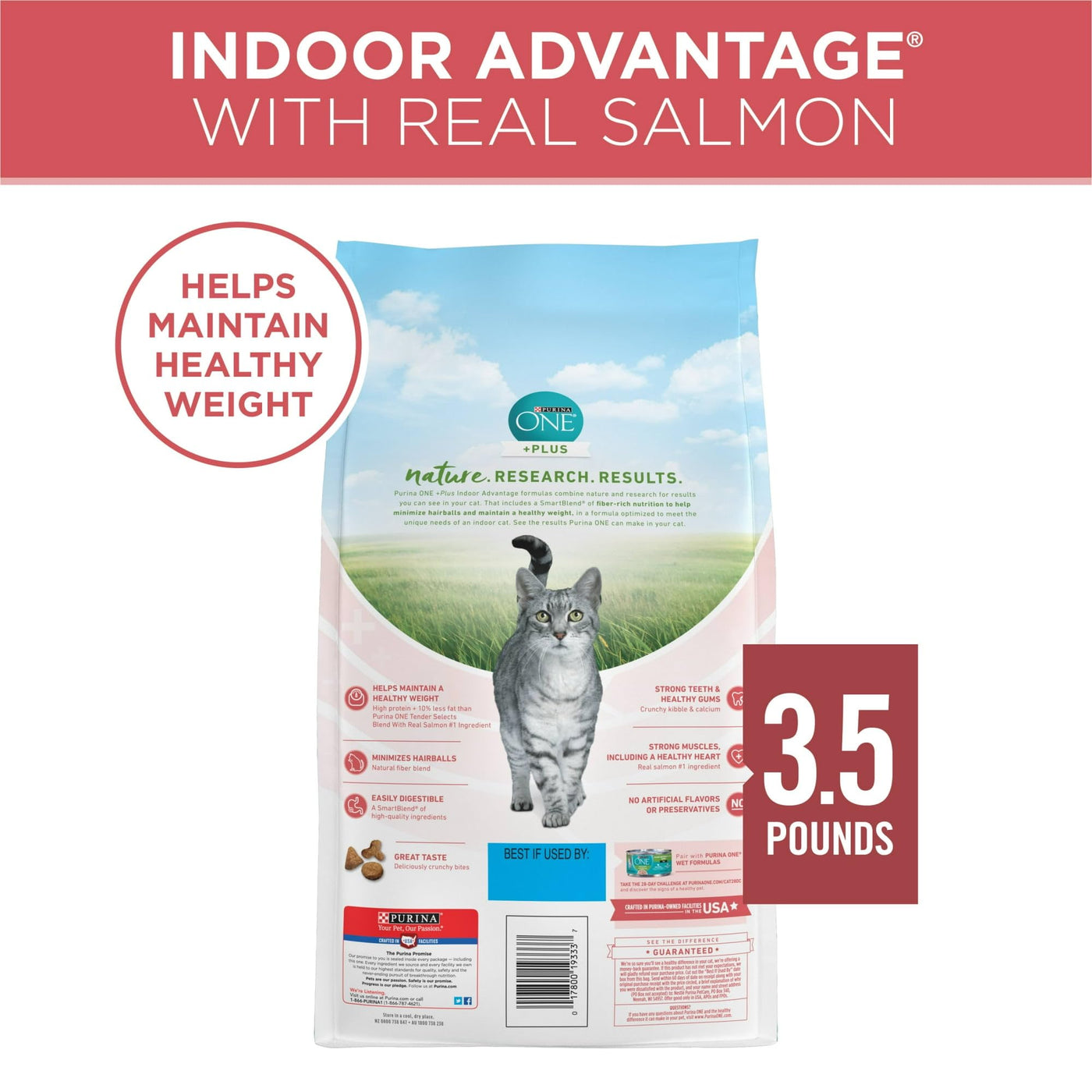 Trase A Dry Cat Food for Healthy Weight with Real Salmon - High Protein Cat Food Helps Support Strong Muscles - 3.5 lb Bag