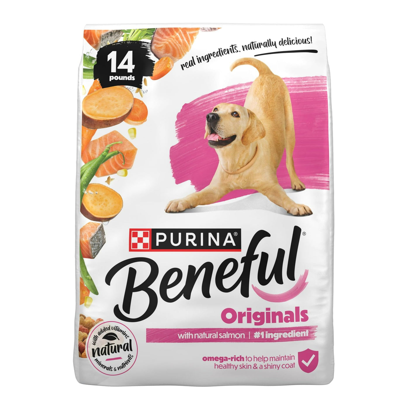 Trase A Originals with Natural Salmon Natural Dry Dog Food Formula with Added Vitamins, Minerals and Nutrients - Support Immune System Health - 14 lb Bag