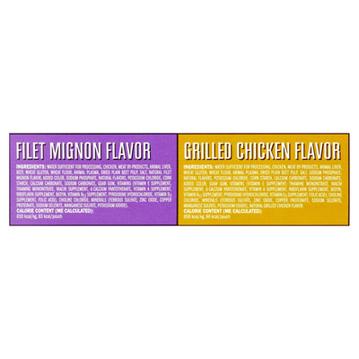 Cuts in Gravy Wet Dog Food Variety Pack - Tender Morsels Filet Mignon Flavor and Tender Morsels Grilled Chicken Flavor - 3.5 oz (8 Pack)