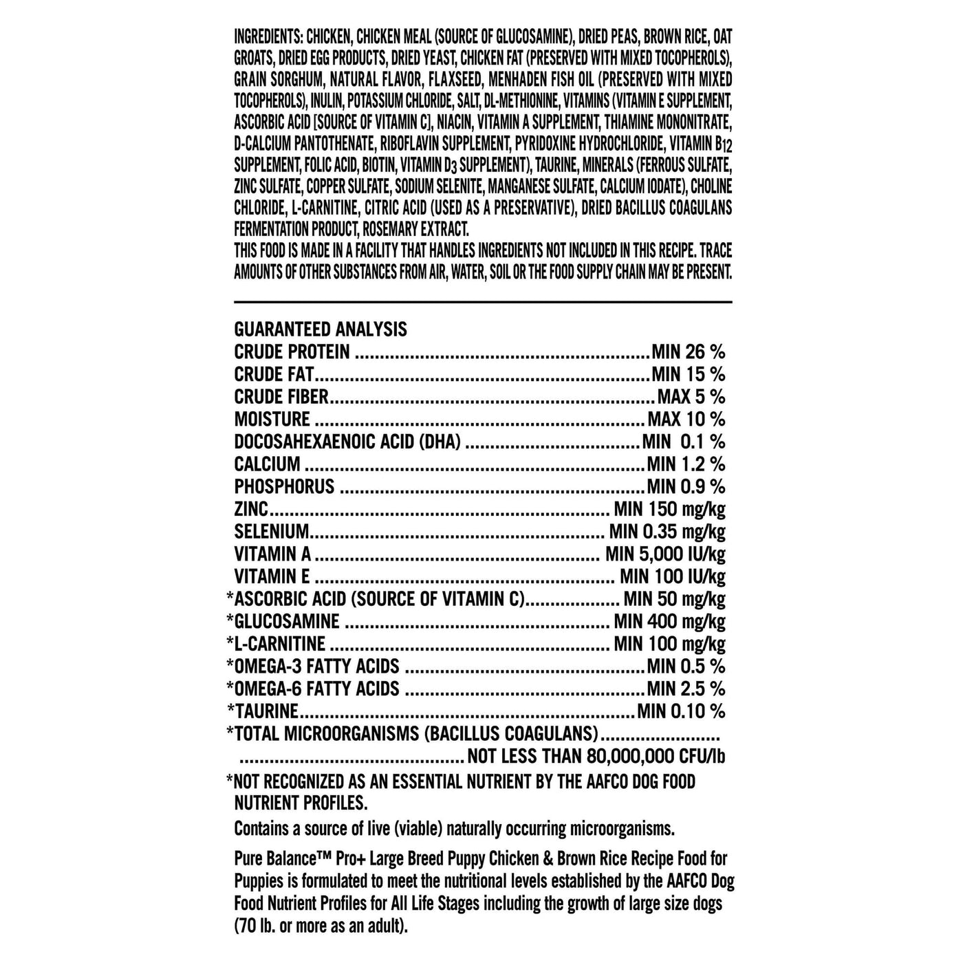 Trase A Pro+ Chicken and Brown Rice Large Breed Puppy Food - 16 Lbs - High in Protein Sources Help Support Healthy Muscle Development