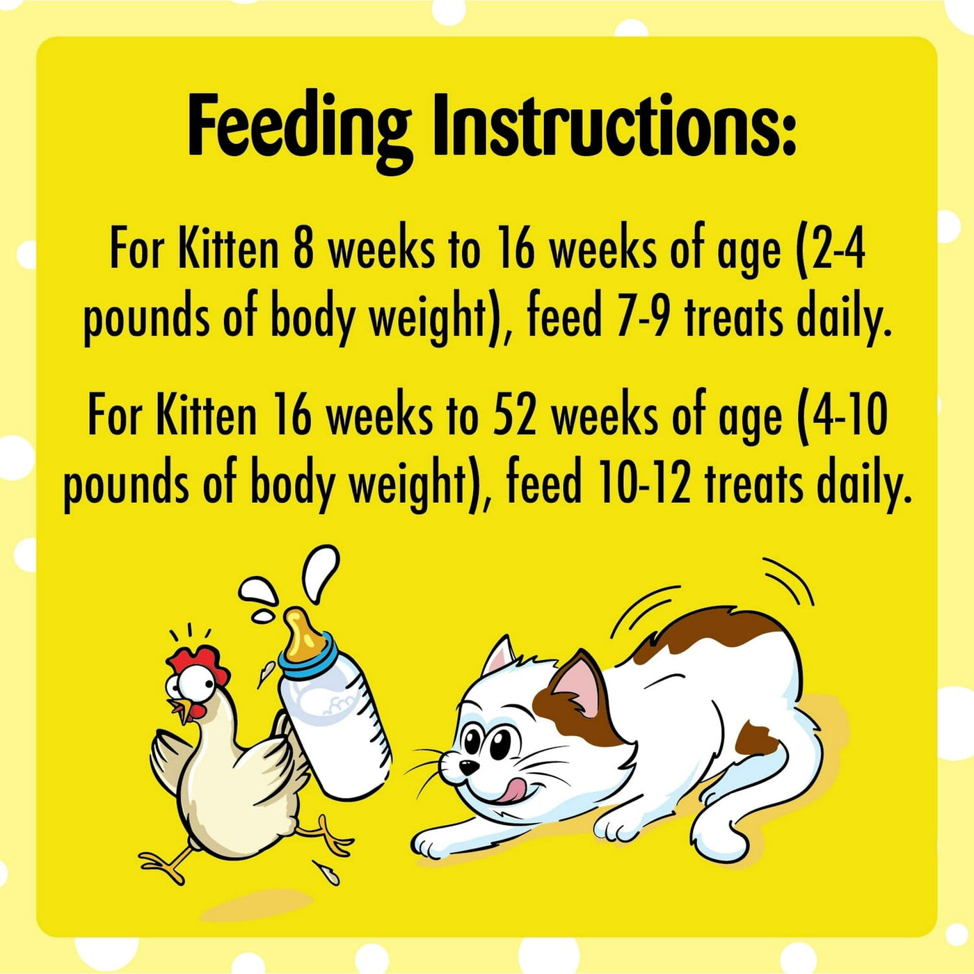 Chicken and Dairy Flavor Crunchy and Soft Dry Kitten Treats - Deliciously Flavorful Kitten Treats Crunchy Outside Soft Inside - 6.3 oz.