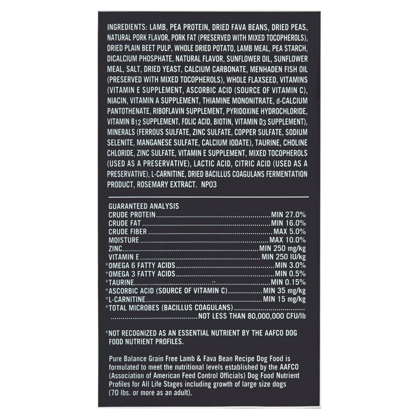 Lamb & Fava Bean Recipe Dry Dog Food - Grain Free - Supports Immune System, Digestion, and Coat Health - Natural with Added Vitamins, Minerals - 24 lbs