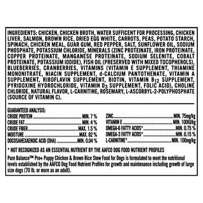 Trase A (3 Pack) Pro+ Chicken & Brown Rice Stew Wet Dog Food for Puppy - 12.5 oz Can - Veterinarian Formulated to Support Healthy Growth