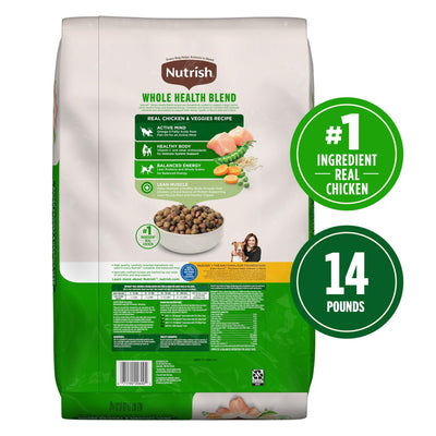 Trase A Real Chicken & Veggies Recipe Whole Health Blend Dry Dog Food - Natural Food for Adult Dogs with Added Vitamins, Minerals and Taurine - 14 lb. Bag