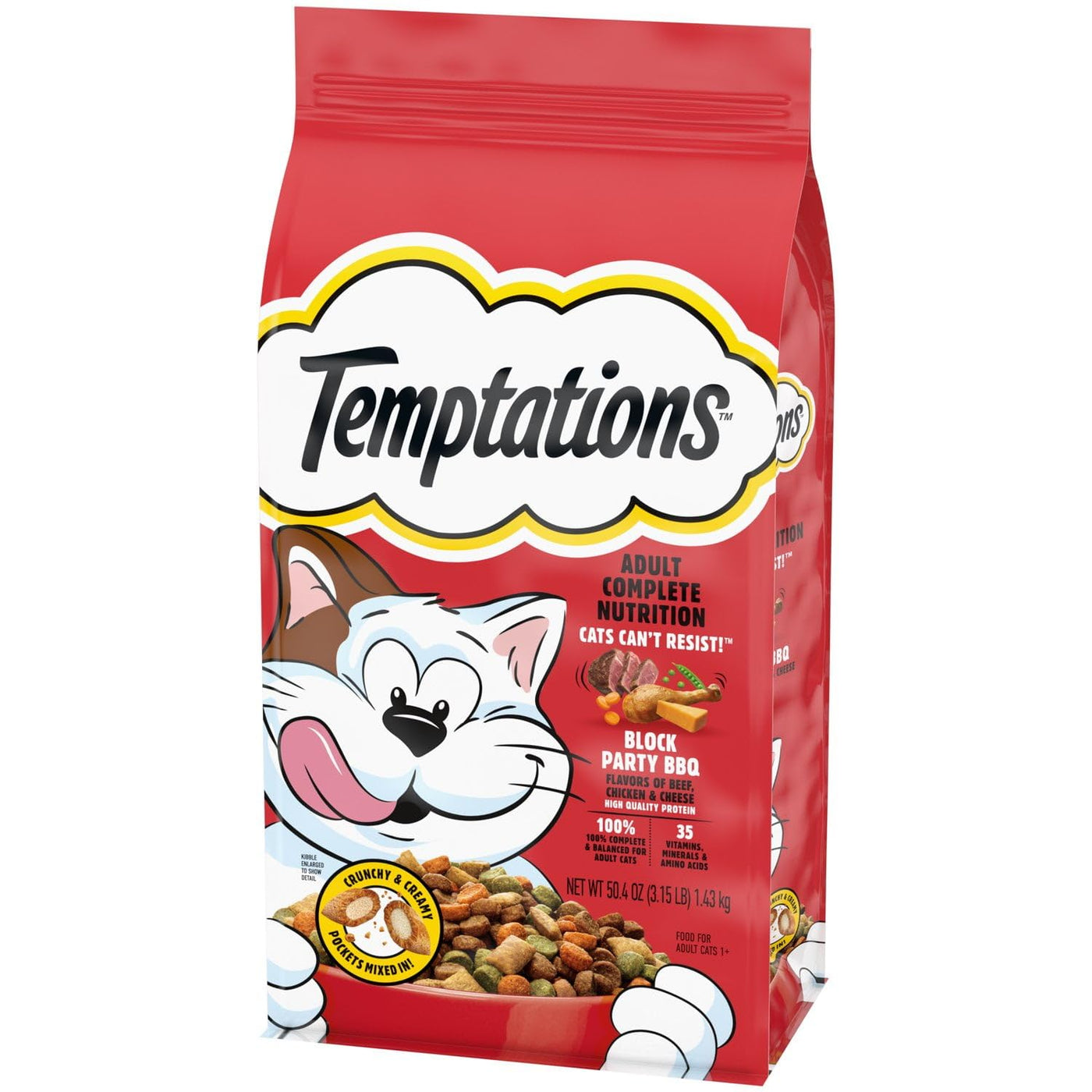 Trase A Block Party BBQ Adult Dry Cat Food - Made with Protein - Support Strong and Healthy Muscles - 35 Vitamins, Minerals, and Amino Acids - 3.15 Lb Bag
