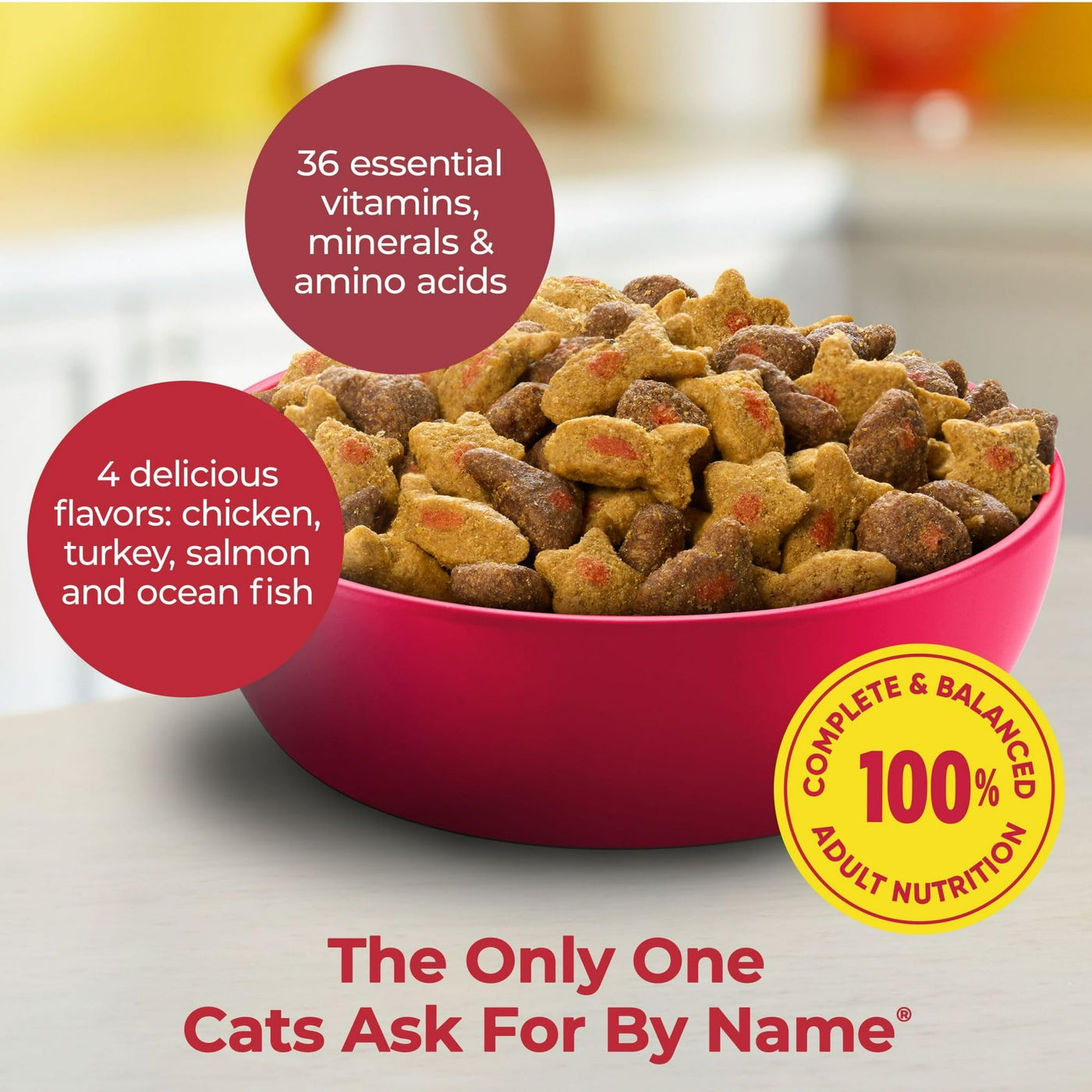 Hairball Control Dry Cat Food - Made with The Delicious Flavors of Chicken, Turkey, Salmon and Ocean Fish - Complete and Balanced Nutrition for Adult Cats - 3.15 Pound Bag