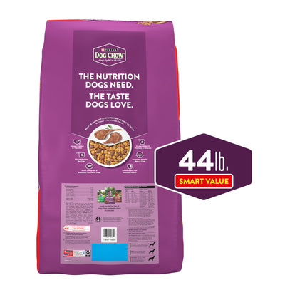 Trase A Purrina Dog Chow High Protein Real Lamb Flavor Dry Dog Food for Adult Dogs, Helps Clean Teeth, 44 lb Bag