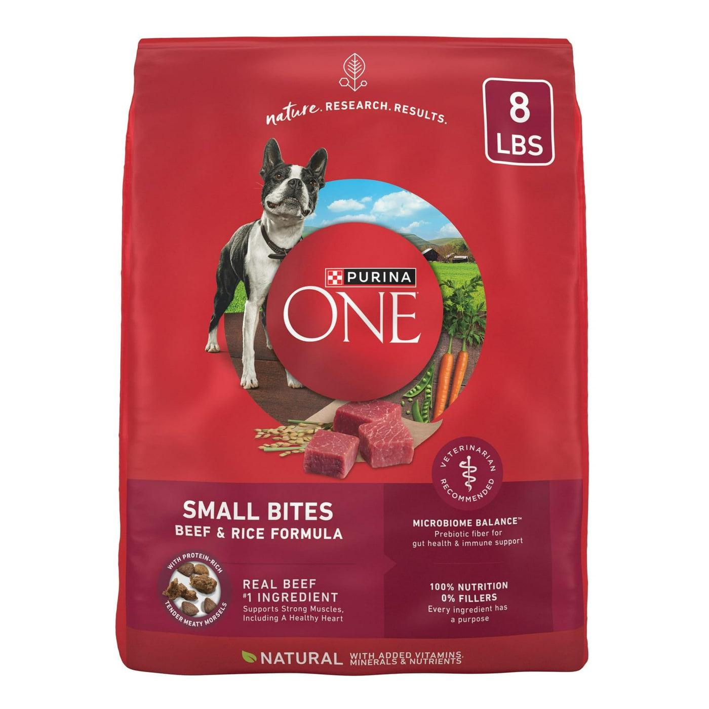 Trase A Small Bites Dry Dog Food for Adult Dogs with Added Vitamins & Minerals - High Protein Beef & Rice - Supports Healthy Skin and Coat for Dogs - 8 lb Bag