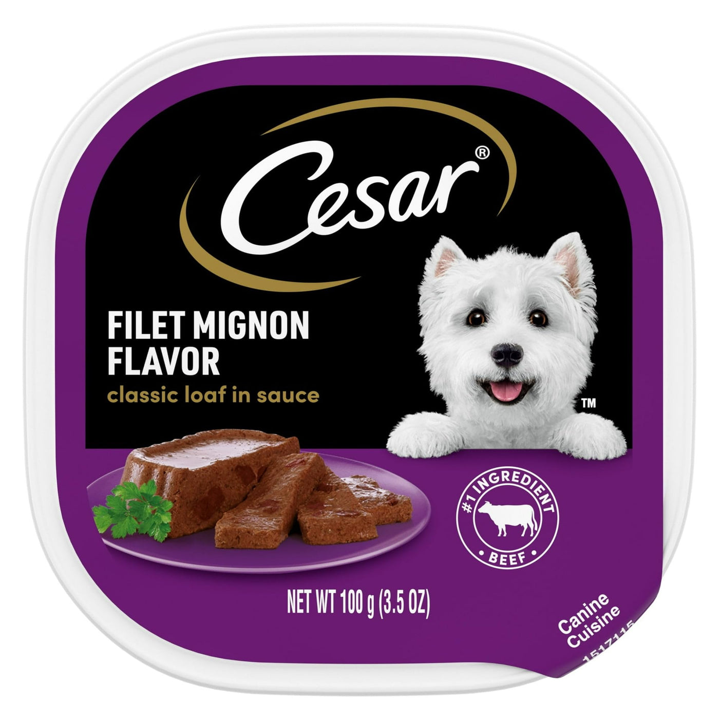 (4 Pack) Classic Loaf in Sauce Filet Mignon Wet Dog Food Adult - 3.5 Oz. Easy Peel Tray - Complete and Balanced Meal for Adult Dogs