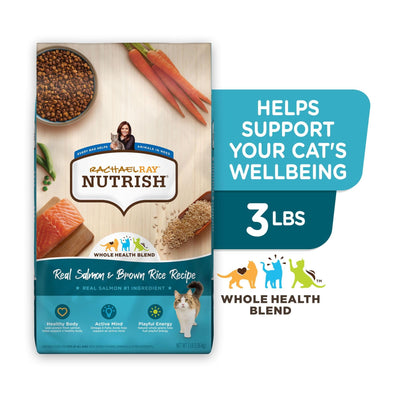 Trase A Real Salmon & Brown Rice Recipe Dry Cat Food - Natural Food for Cats of All Ages - Added Vitamins, Minerals and Other Nutrients - No Added Wheat or Soy Ingredients - 3 Pound Bag