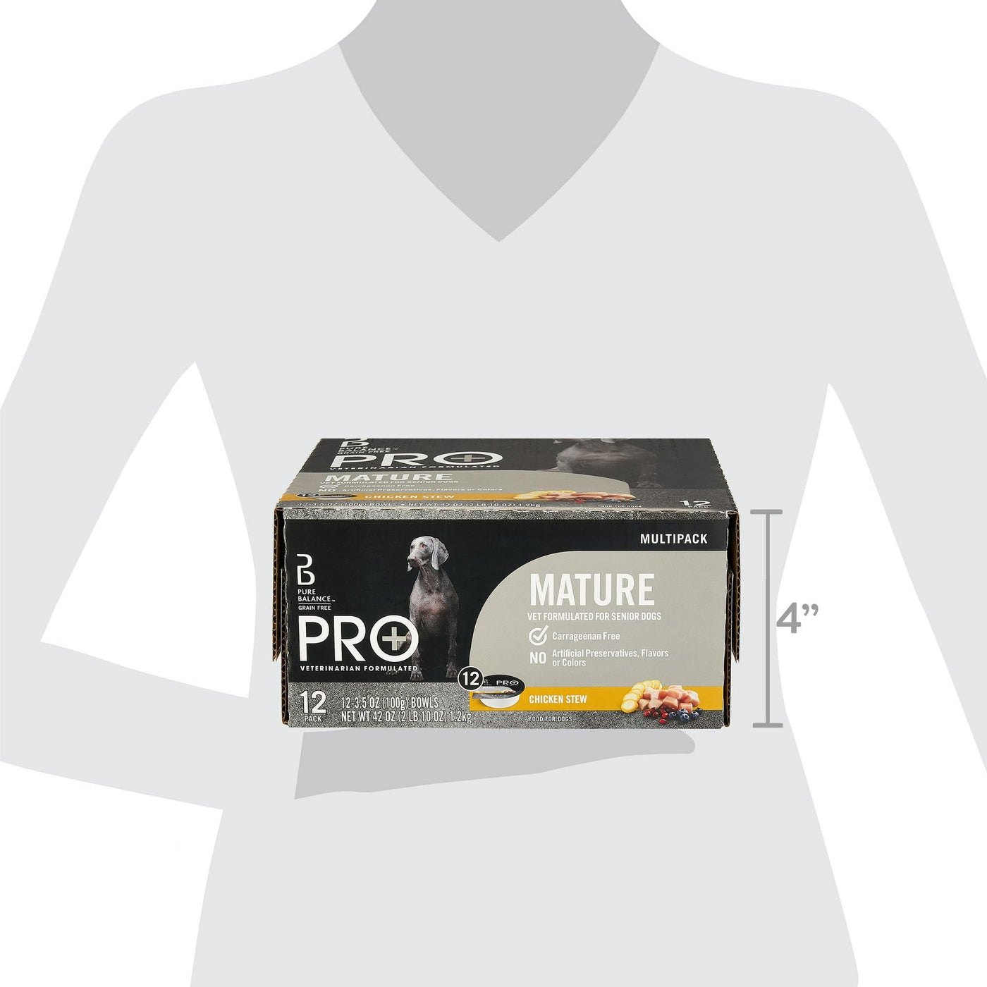 Trase A Pro+ Chicken Stew Wet Dog Food for Mature Pets, Grain Free - Made with Real Chicken - 3.5 oz Cups (12 Pack)