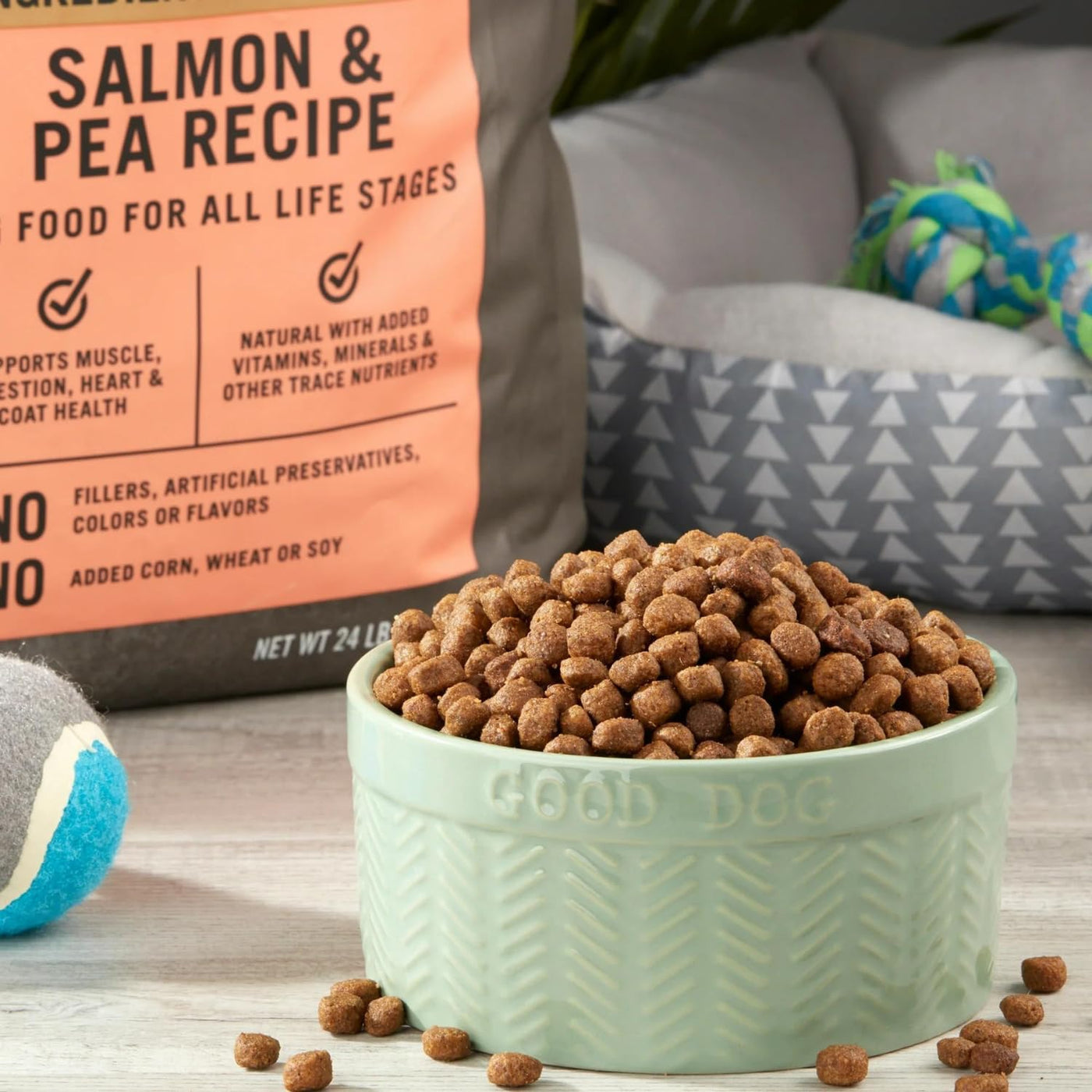 Trase A Wild & Free Salmon & Pea Recipe Dry Dog Food, Grain-Free, No Artificial Colors or Flavors, Complete and Balanced Nutrition, 24 lbs