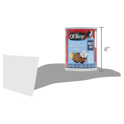 (4 Pack) Chicken & Beef Dinner Meaty Loaf Wet Dog Food for Puppies, Grain Free - 13.2 Oz Can - Great Tasting Chicken and Beef Flavor Encourages Healthy Appetite