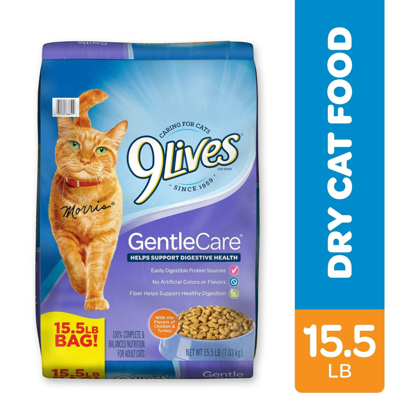 Gentle Care Dry Cat Food for Adult Cats - Delicious Flavors of Chicken and Turkey - Helps Support Digestive Health - 15.5 lb Bag