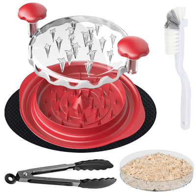 Trase A Chicken Shredder Tool Twist with Tongs & Cleaning Brush|Meat Shredder with Transparent Lid with Anti Slip Base